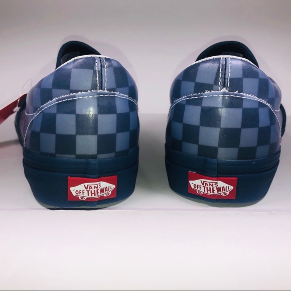 Vans Translucent Rubber Blue Checkerboard Sneakers - Picture 6 of 9